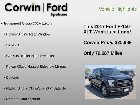 Used 2017 Ford F150 XLT w/ Equipment Group 302A Luxury AWD/4WD image 6