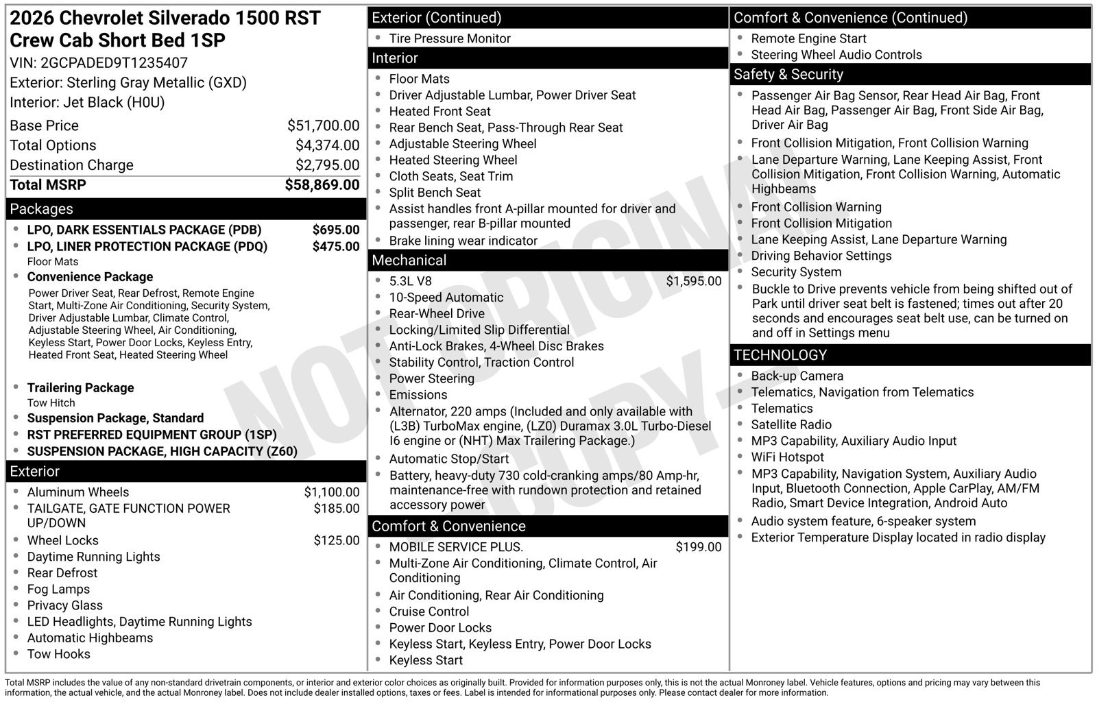 New 2026 Chevrolet Silverado 1500 RST w/ LPO, Dark Essentials Package RWD image 10