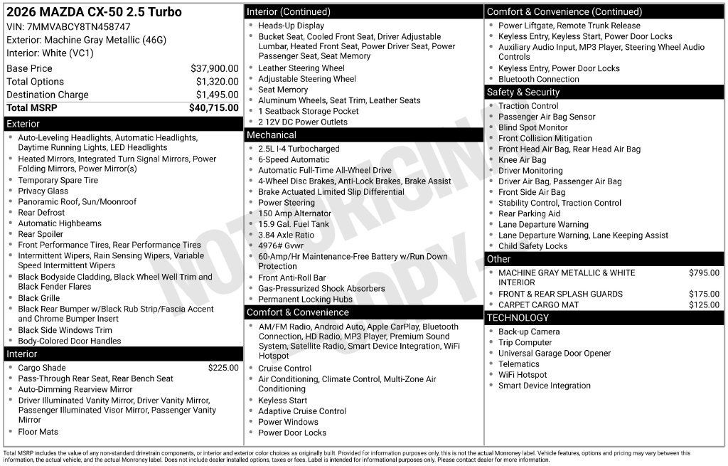 Certified 2026 MAZDA CX-50 AWD 2.5 S image 31