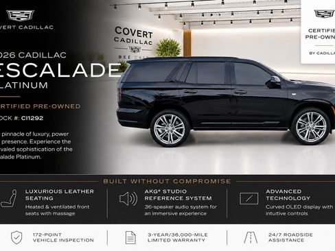 Certified 2026 Cadillac Escalade Platinum Sport w/ LPO, Floor Liner Package AWD/4WD image 4