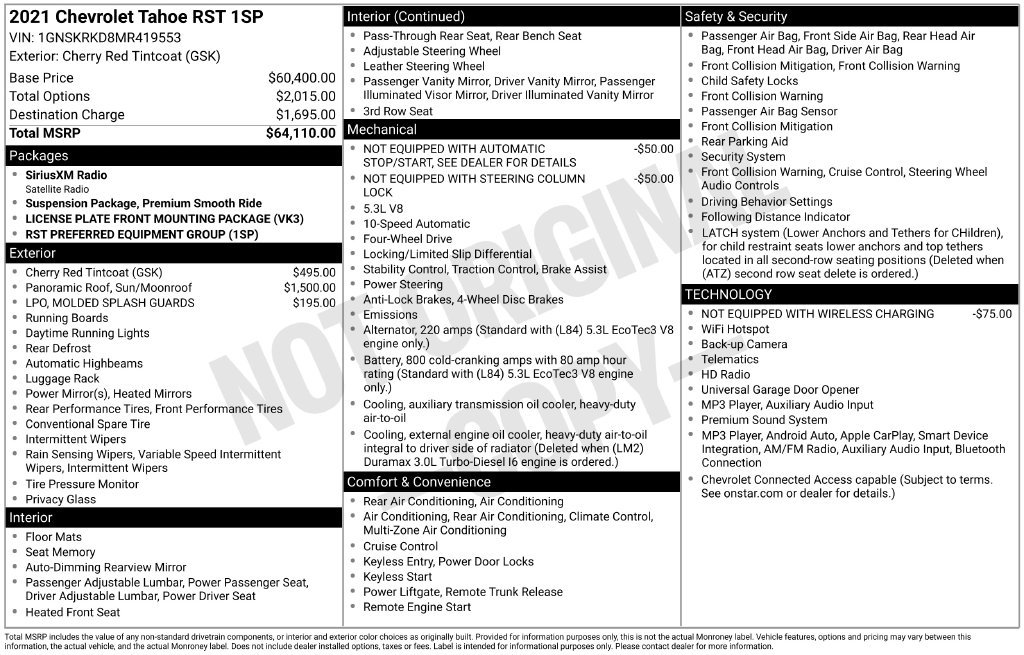 Used 2021 Chevrolet Tahoe RST AWD/4WD image 6