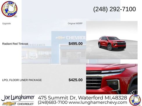 New 2026 Chevrolet Traverse LT w/ LPO, Floor Liner Package AWD/4WD image 6