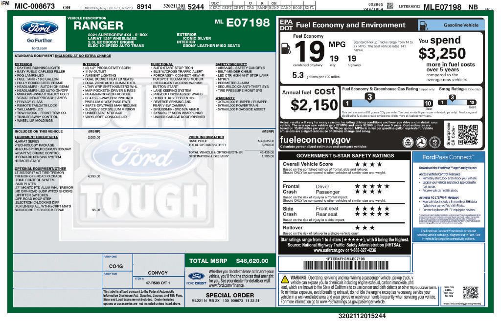 Used 2021 Ford Ranger Lariat w/ Tremor Off-Road Package AWD/4WD image 25