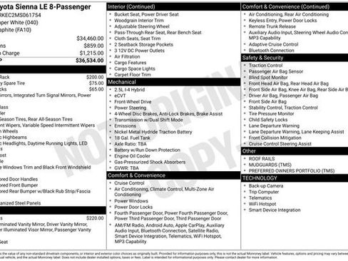 Used 2021 Toyota Sienna LE FWD image 7
