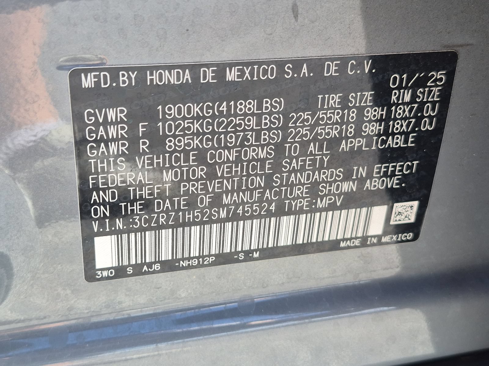 Certified 2025 Honda HR-V Sport image 23