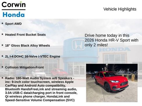 Used 2026 Honda HR-V Sport image 6