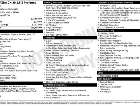 Used 2023 MAZDA CX-30 AWD 2.5 S w/ Preferred Package image 33