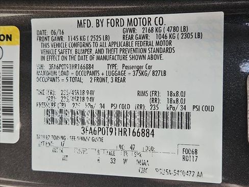 Used 2017 Ford Fusion SE w/ Equipment Group 201A AWD/4WD image 24