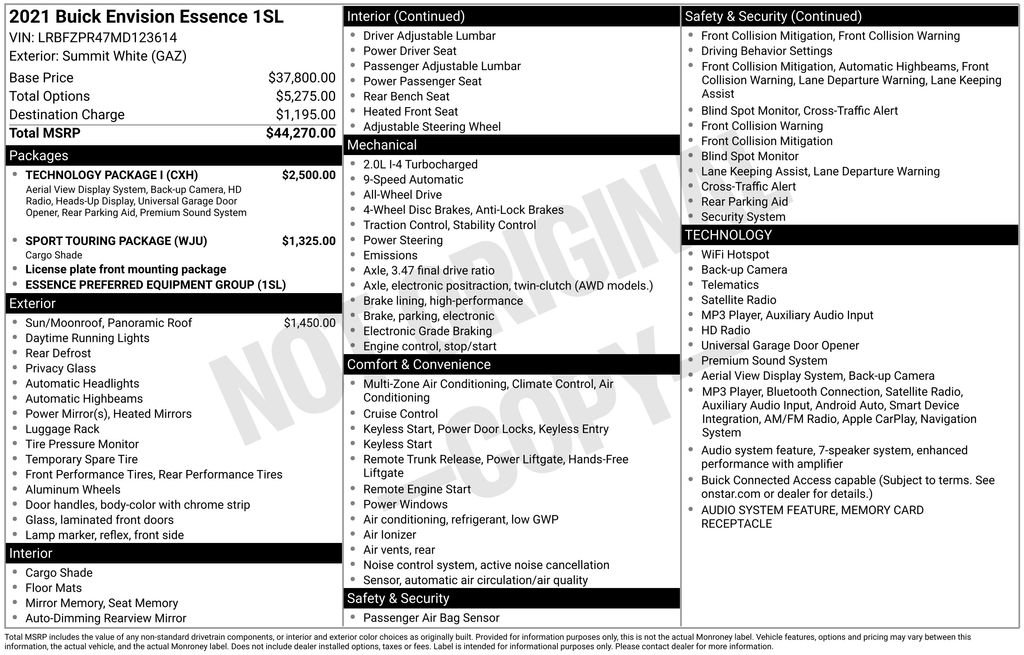 Used 2021 Buick Envision Essence w/ Technology Package I AWD/4WD image 44