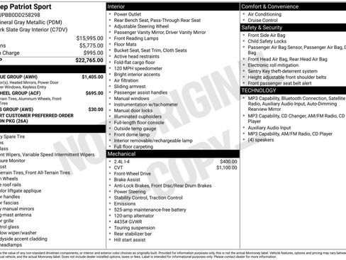 Used 2013 Jeep Patriot Sport w/ PWR Value Group FWD image 16