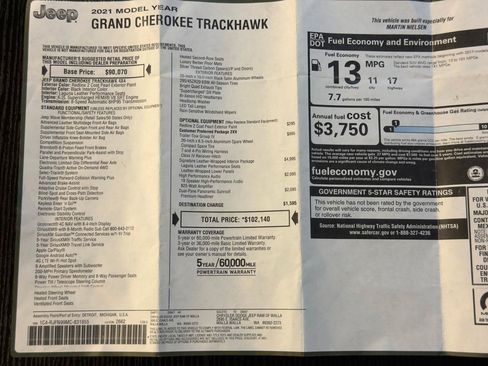 Used 2021 Jeep Grand Cherokee Trackhawk AWD/4WD image 31