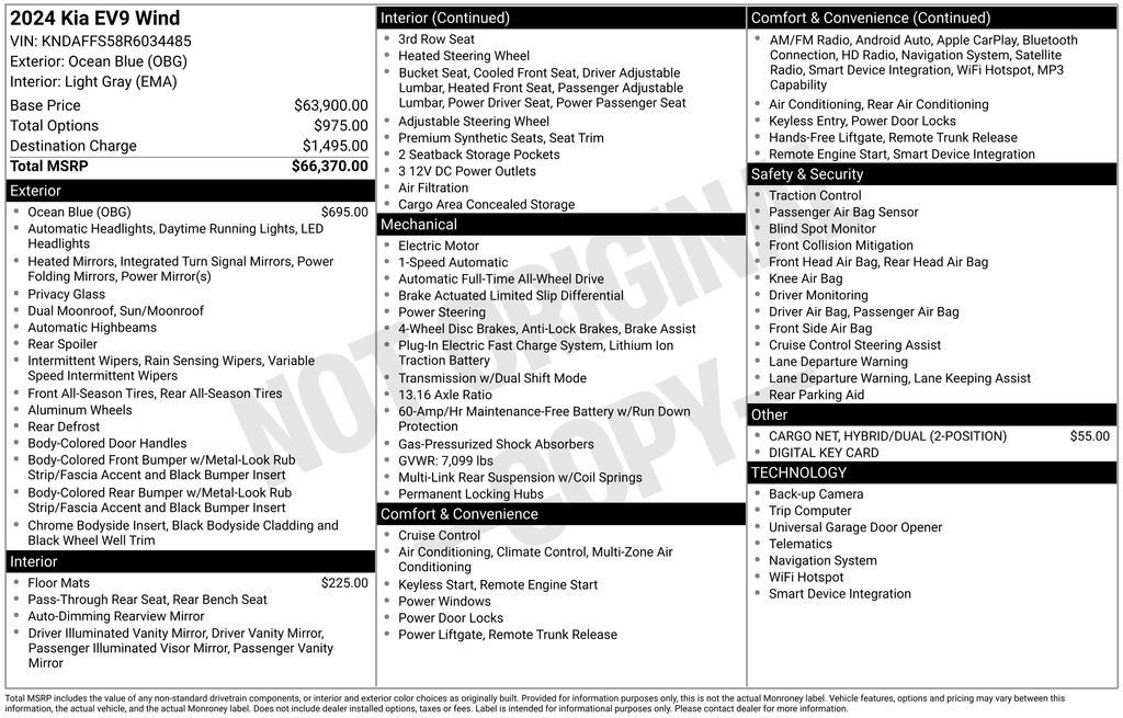 Certified 2024 Kia EV9 Wind AWD/4WD image 43