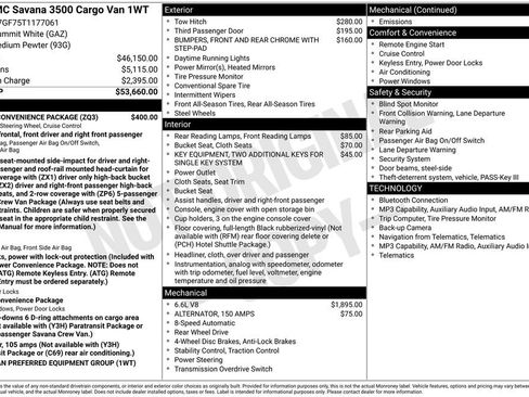 New 2026 GMC Savana 3500 w/ Driver Convenience Package RWD image 14