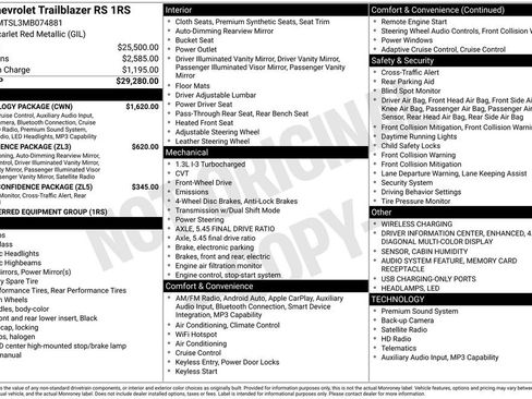 Used 2021 Chevrolet TrailBlazer RS w/ Technology Package image 3