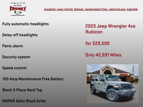 Used 2023 Jeep Wrangler Unlimited Rubicon 4xe w/ Cold Weather Group AWD/4WD image 30