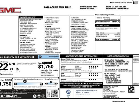 Used 2019 GMC Acadia SLE image 4