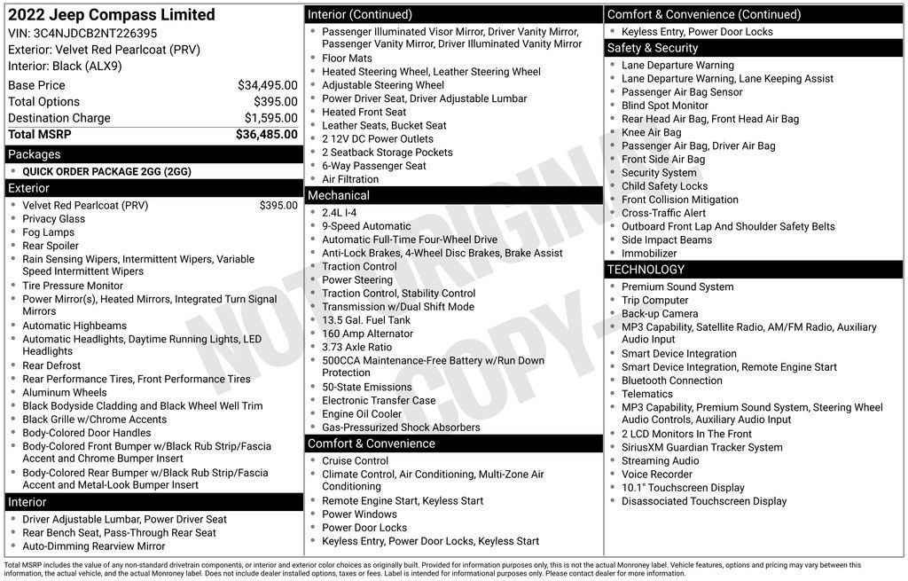 Certified 2022 Jeep Compass Limited AWD/4WD image 39