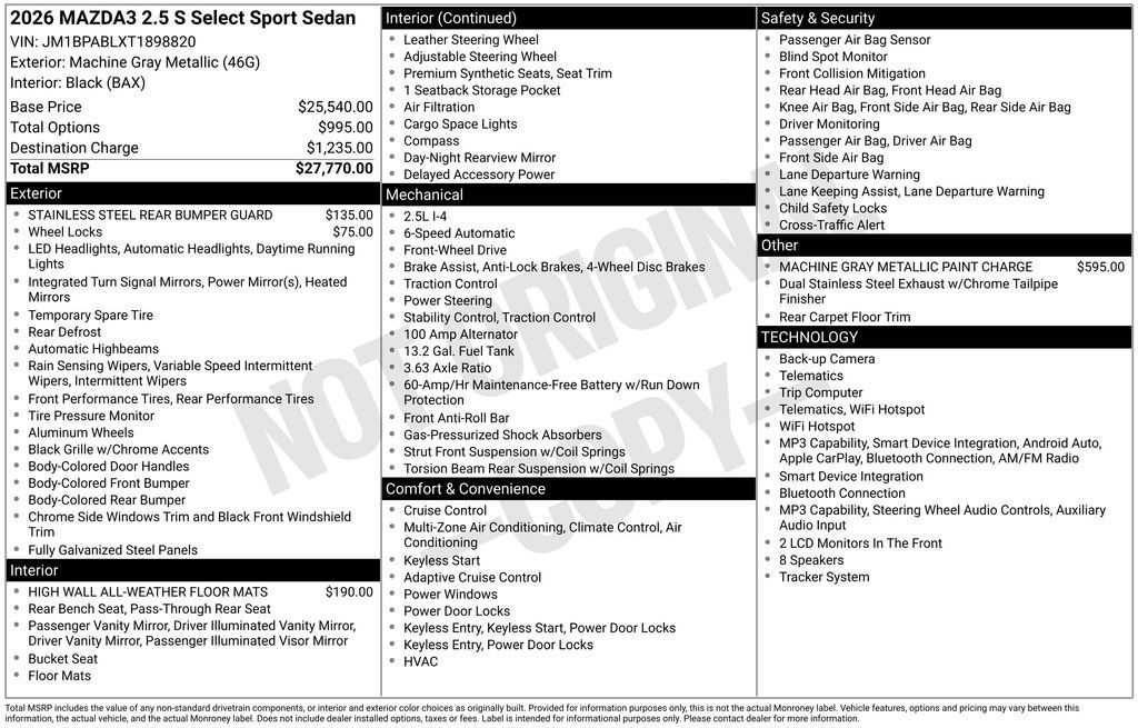 New 2026 MAZDA MAZDA3 s Sport FWD image 34