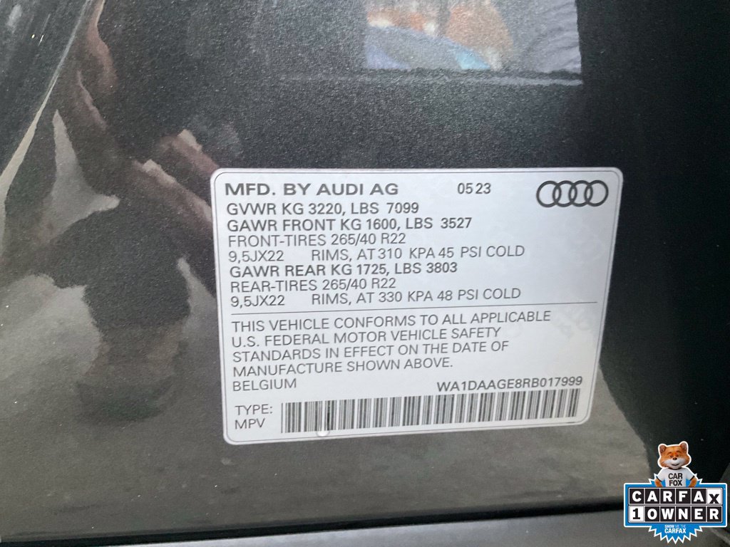 Used 2024 Audi Q8 e-tron Prestige w/ Prestige Package AWD/4WD image 25