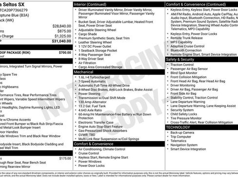 Used 2023 Kia Seltos SX w/ SX Sunroof Package AWD/4WD image 6