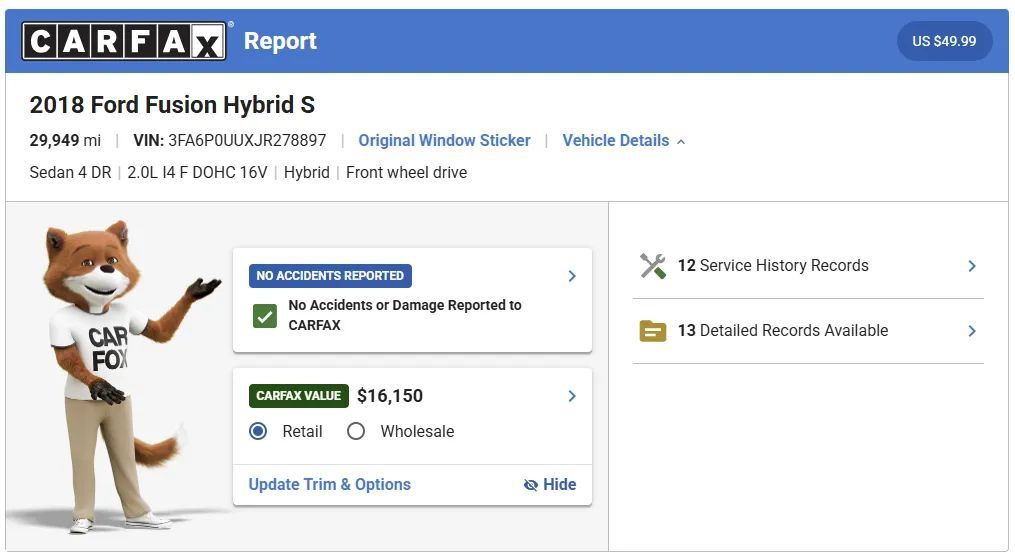 Used 2018 Ford Fusion S FWD image 2