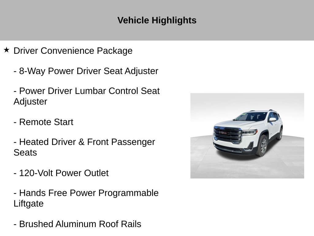 Used 2022 GMC Acadia SLE w/ Driver Convenience Package FWD image 18
