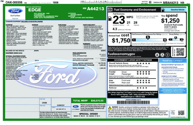 Used 2021 Ford Edge SEL w/ Convenience Package AWD/4WD image 27