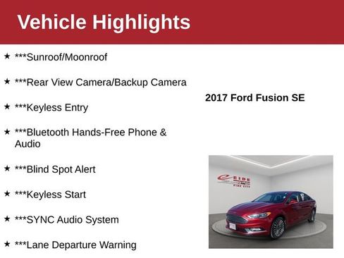 Used 2017 Ford Fusion SE w/ Fusion SE Technology Package image 3