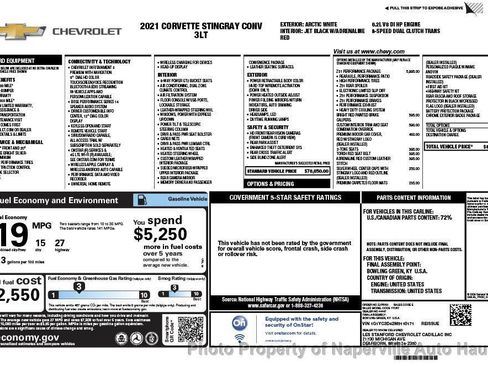 Used 2021 Chevrolet Corvette Stingray Premium Conv w/ Z51 Performance Package image 55