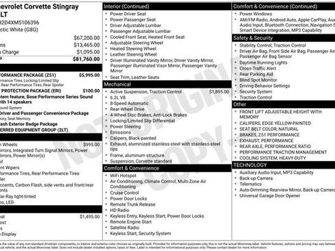 Used 2021 Chevrolet Corvette Stingray Preferred Cpe w/ Z51 Performance Package RWD image 15