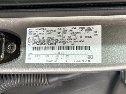 Used 2022 Ford F150 Raptor w/ Equipment Group 801A High AWD/4WD image 33