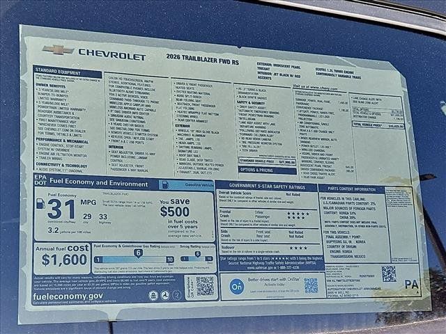New 2026 Chevrolet TrailBlazer RS w/ Convenience Package FWD image 16