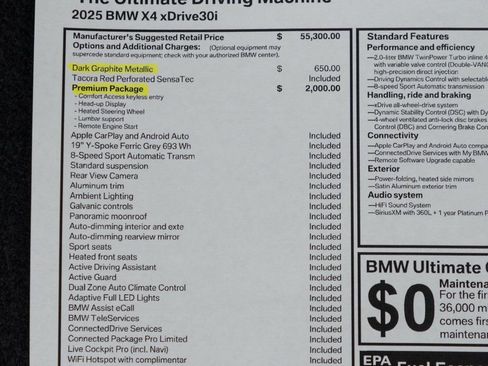 Used 2025 BMW X4 xDrive30i w/ Premium Package image 53