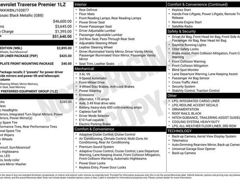 Used 2022 Chevrolet Traverse Premier w/ Redline Edition FWD image 6