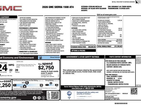 Used 2026 GMC Sierra 1500 AT4 w/ Technology Package AWD/4WD image 2