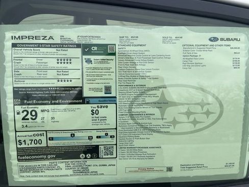 New 2026 Subaru Impreza 2.0i Sport AWD/4WD image 16