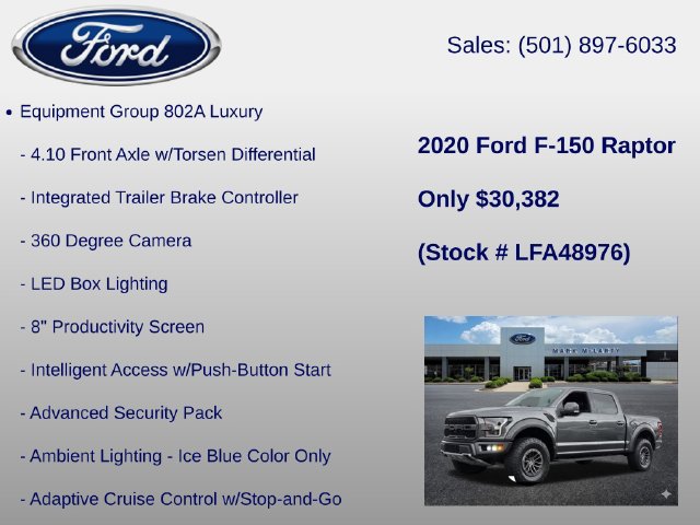 Used 2020 Ford F150 Raptor w/ Equipment Group 802A Luxury AWD/4WD image 12