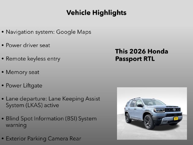 New 2026 Honda Passport RTL image 30