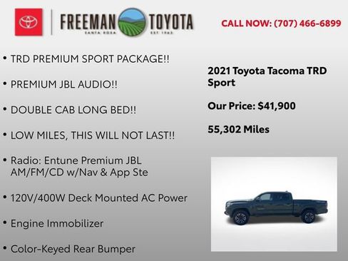 Used 2021 Toyota Tacoma TRD Sport w/ TRD Premium Sport Package AWD/4WD image 11