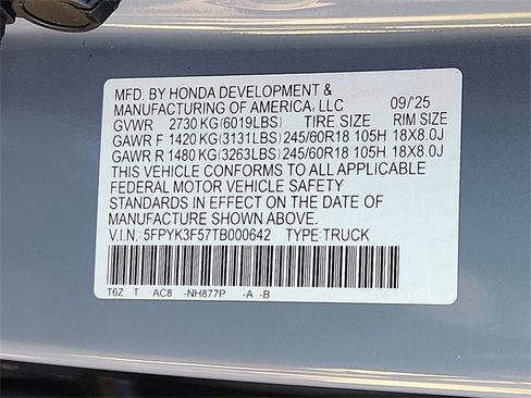 New 2026 Honda Ridgeline RTL image 21