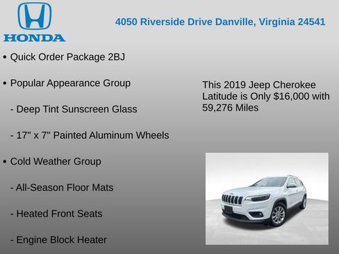 Used 2019 Jeep Cherokee Latitude w/ Cold Weather Group FWD image 7