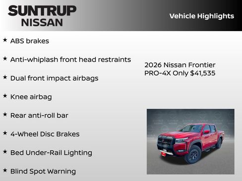 New 2026 Nissan Frontier PRO-4X w/ Pro-4x Convenience Package image 23