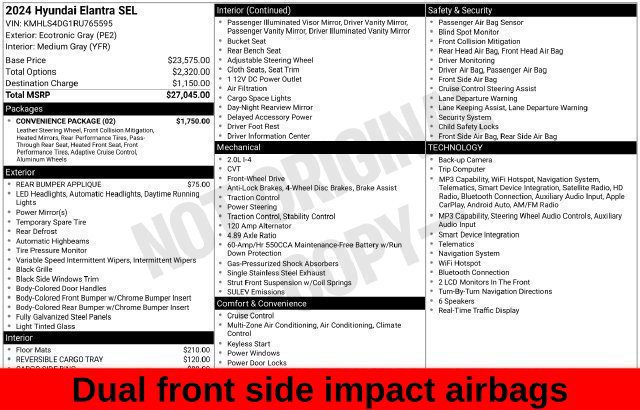 Used 2024 Hyundai Elantra SEL w/ Convenience Package FWD image 32