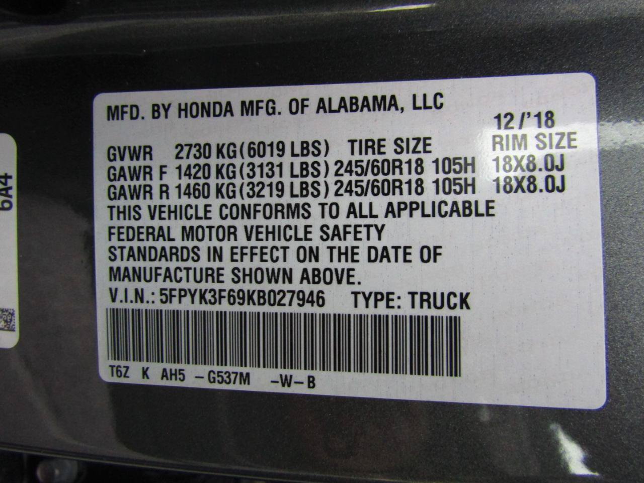 Used 2019 Honda Ridgeline RTL-T image 26