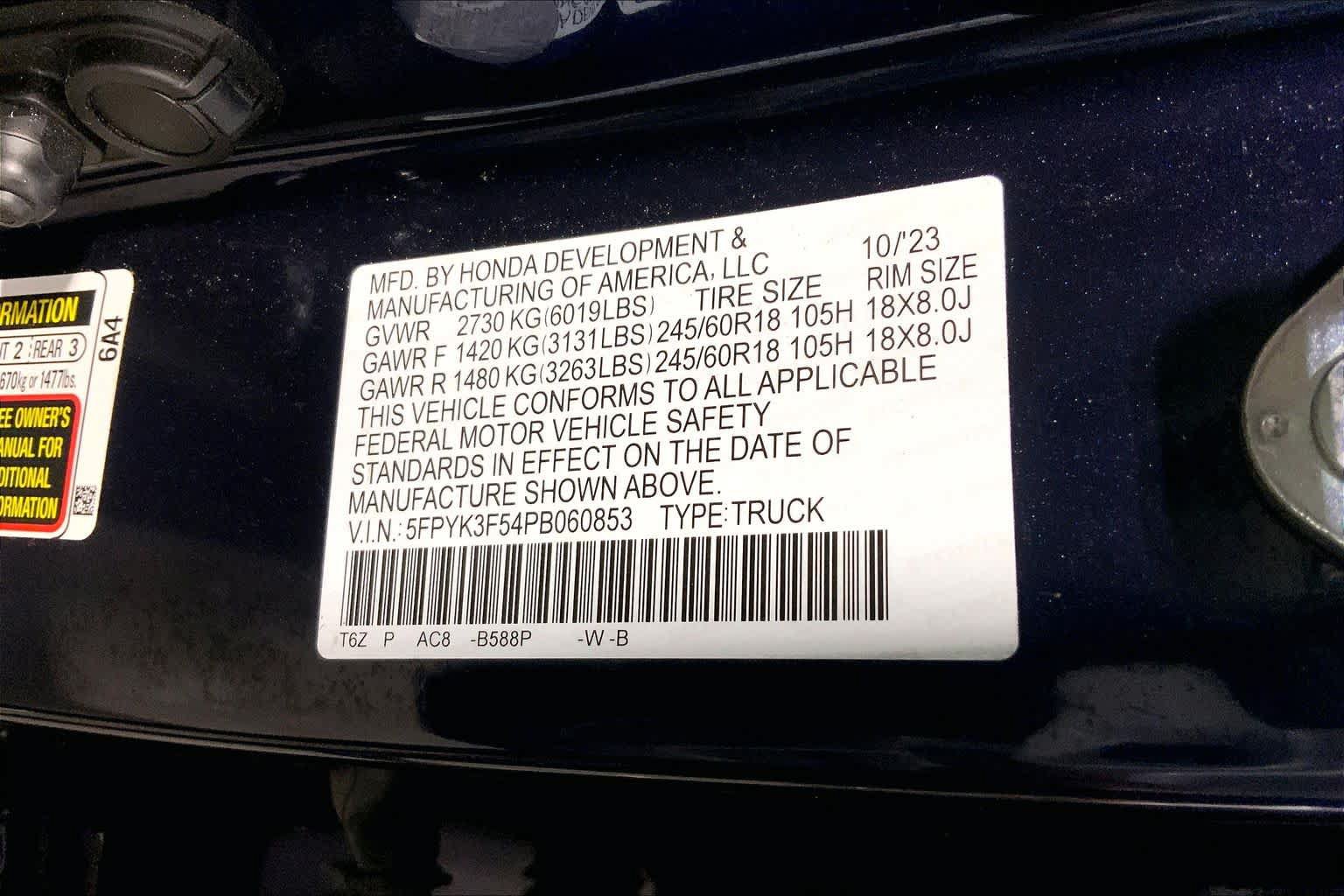 Used 2023 Honda Ridgeline RTL image 37