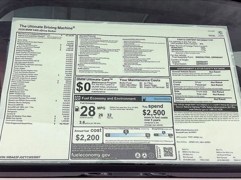 New 2026 BMW 540i xDrive w/ M Sport Package image 17