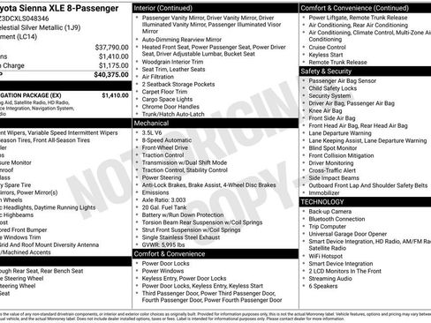 Used 2020 Toyota Sienna XLE w/ XLE Navigation Package image 2