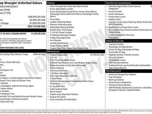 Used 2019 Jeep Wrangler Unlimited Sahara w/ Uconnect 4C Nav & Sound Group image 2