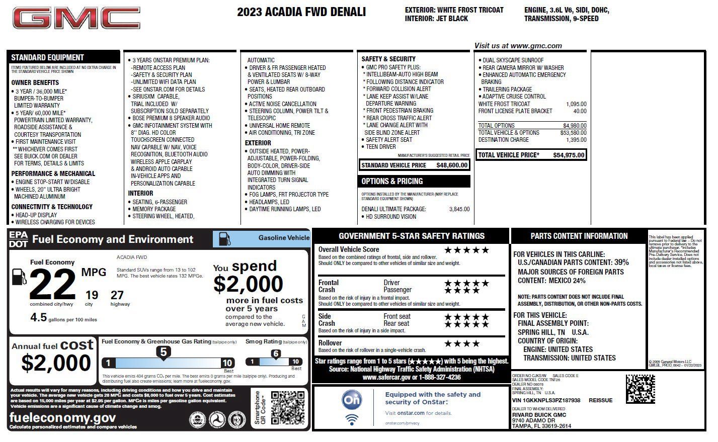 Certified 2023 GMC Acadia Denali w/ Denali Ultimate Package FWD image 3