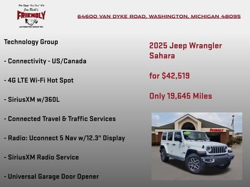 Used 2025 Jeep Wrangler Unlimited Sahara w/ Technology Group AWD/4WD image 10